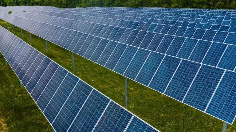 Solar power station in the countryside - ups to solar conversion